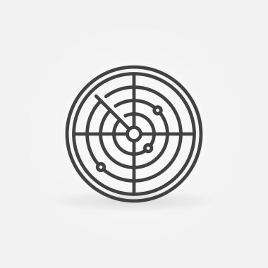 Radar özet vektör konseptini yuvarlak simge olarak göster