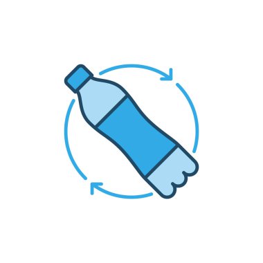 Vektör Geri Dönüşüm plastik şişeleri kavramı mavi simge
