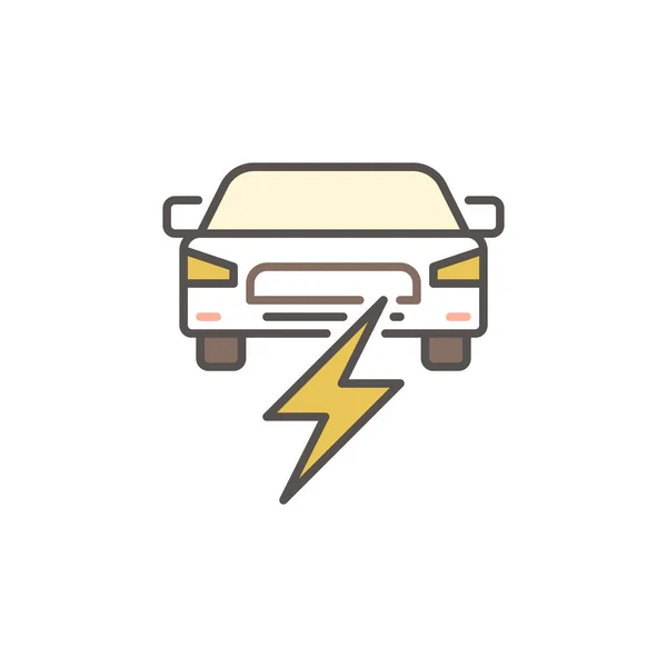Fulmine con concetto di vettore EV icona colorata — Vettoriale Stock
