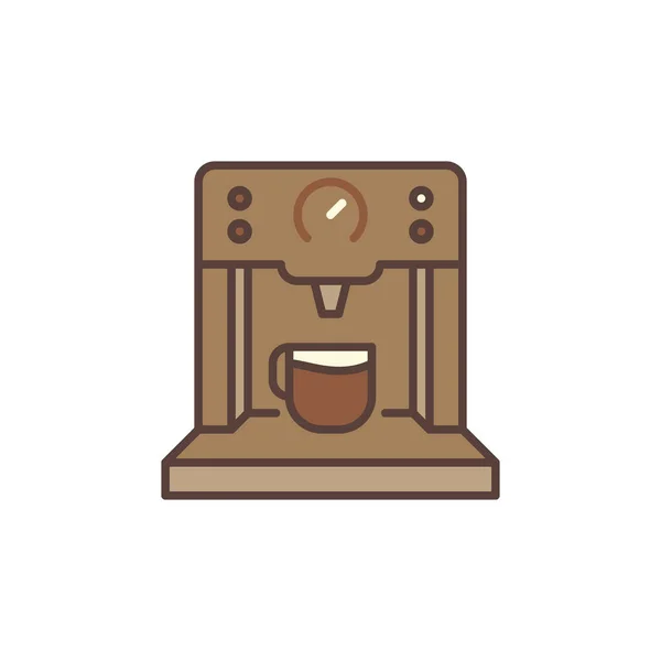 Máquina de café vector concepto marrón icono moderno — Vector de stock