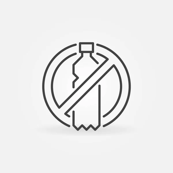 Water Bottle Stop Warning linear vector concept icon — Stock Vector