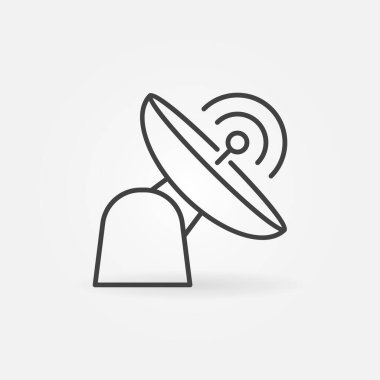Radar veya Parabolik Anten vektör ince çizgi konsept simgesi