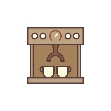 Kahve Makinesi Yapıcı vektör konsepti kahverengi simge