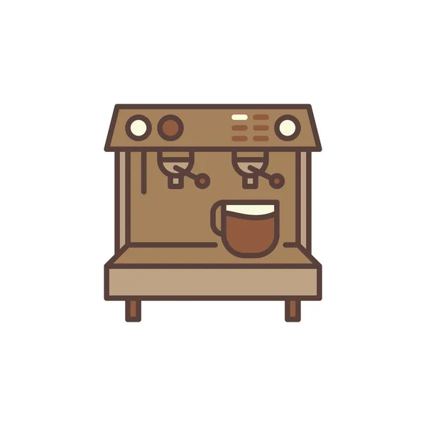 浓缩咖啡机矢量概念棕色图标 — 图库矢量图片