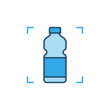 Vektör Plastik Şişe konsepti mavi simge