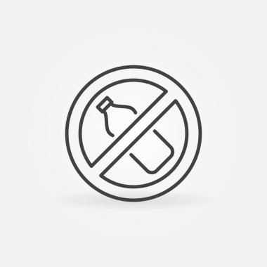 Plastik Şişe Yasak Vektör İnce çizgi konsept simgesi