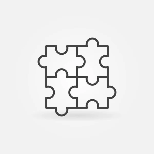 Puzzle zarys koncepcji wektora minimalna ikona — Wektor stockowy