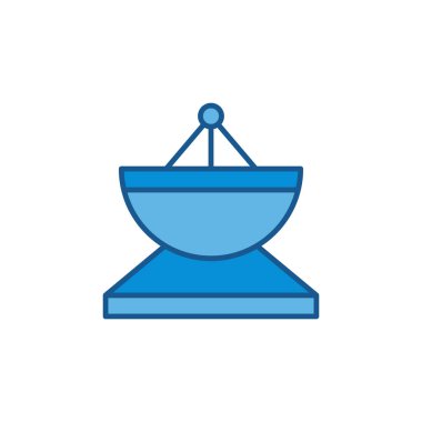 Parabolik uydu anten vektör konsepti renkli simge