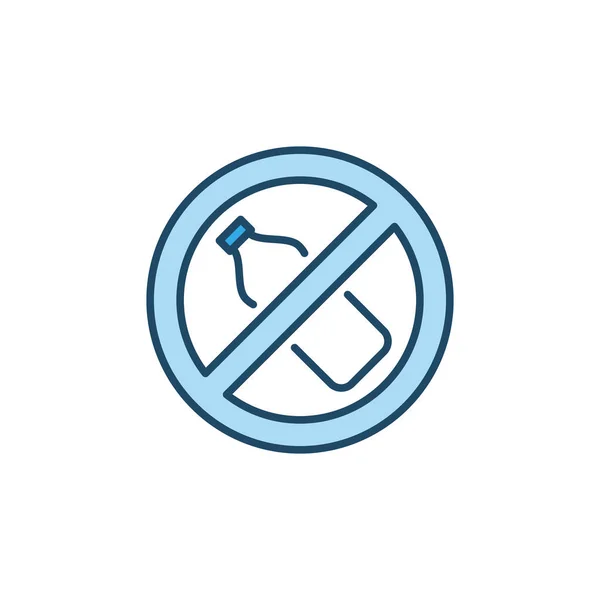 Botellas de plástico Ban vector concepto icono azul — Archivo Imágenes Vectoriales