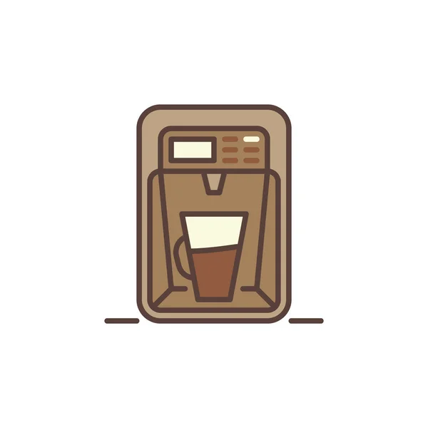 拿铁咖啡机矢量概念棕色图标 — 图库矢量图片
