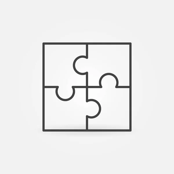 Puzzle vector línea delgada Icono de concepto de solución — Archivo Imágenes Vectoriales