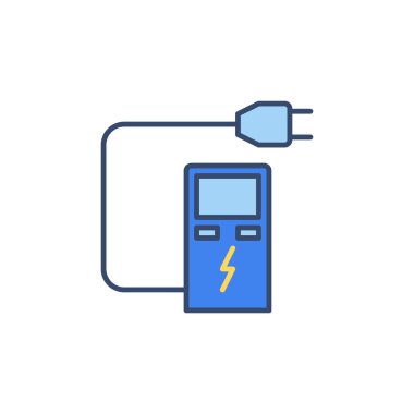 EV Yükleme İstasyonu veya Point vektör konsepti renkli simge