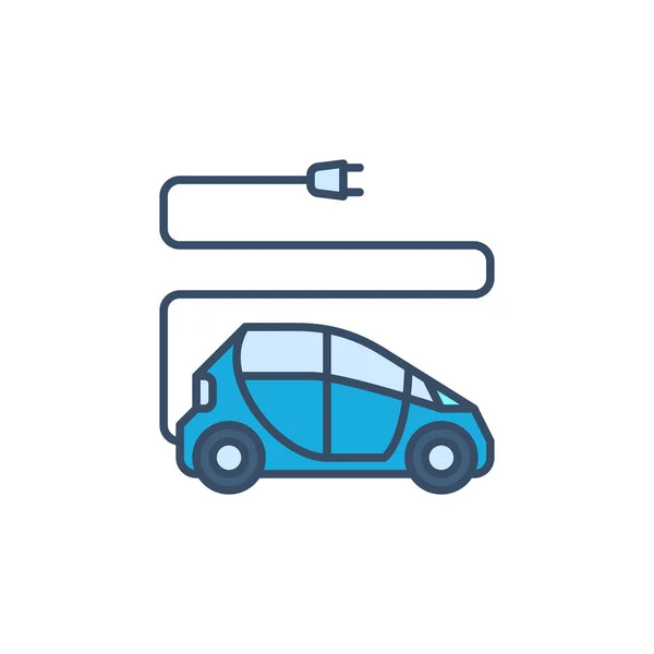 Auto elettrica con Plug vector concetto icona colorata — Vettoriale Stock