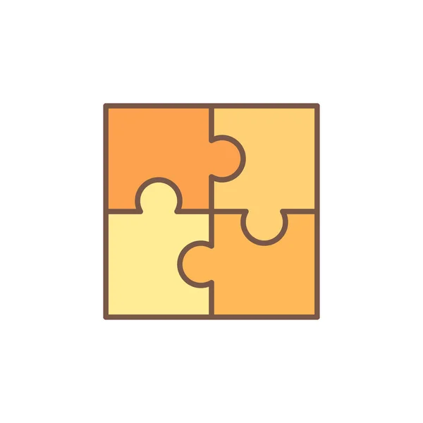Vector Jigsaw Puzzle conceito colorido ícone —  Vetores de Stock