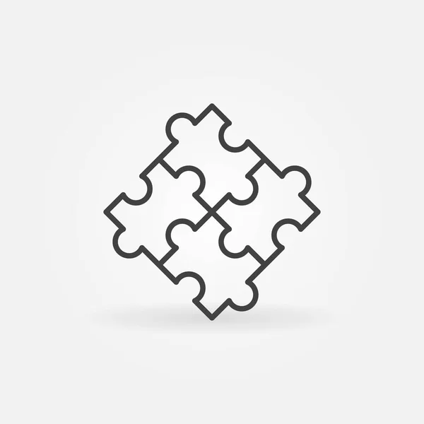 Vector Puzzel concept schets icoon of teken — Stockvector
