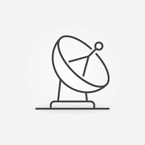Satellitenschüssel Antennenvektorkonzept-Symbol im Umrissstil — Stockvektor