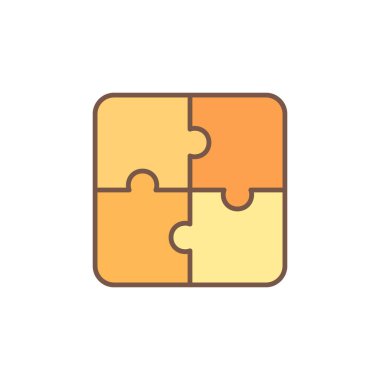 Yapboz yapboz vektörü konsepti renkli simge