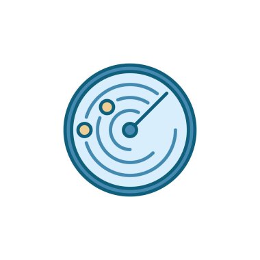 Vektör Radar vektör kavramı dairesel renkli simge