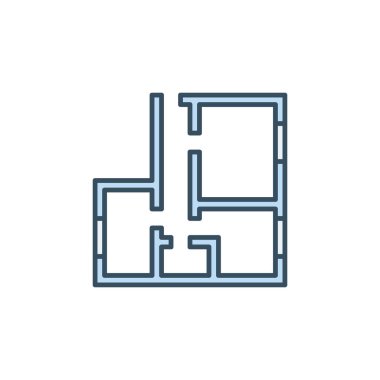 Daire Kat Planı vektör konsepti mavi simge