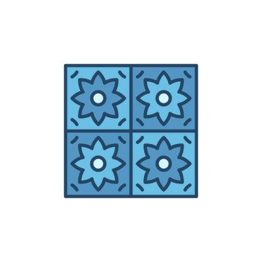 Duvar Döşemesi konsepti asgari mavi vektör simgesi