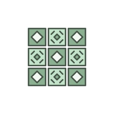 Seramik Döşeme vektör konsepti yeşil simge veya işaret