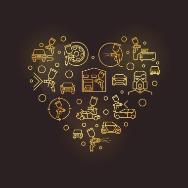 Otomobil Kaportası Boyama Vektörü Altın Çizim