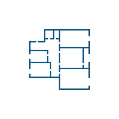 Daire Kat Planı vektör kavramı basit mavi simge