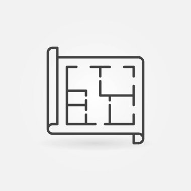 Daire Planı vektör çizgisi konsept simgesine sahip belge