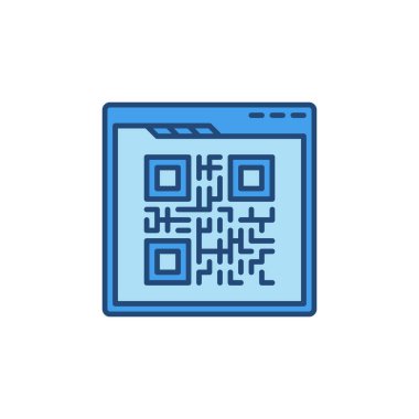 QR Kodu ve Web Tarayıcı vektör konsepti renkli simge