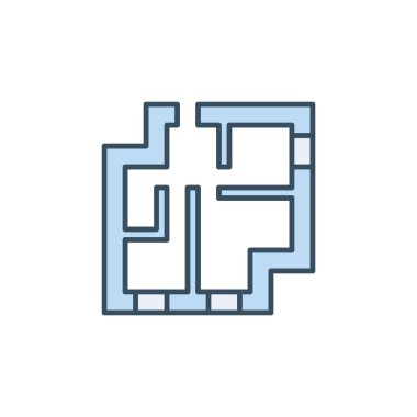 Daire Planı vektör kavramı mavi modern simge