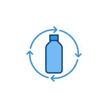 Vektör Geri Dönüşüm Plastik Şişeler vektör konsepti renkli simge