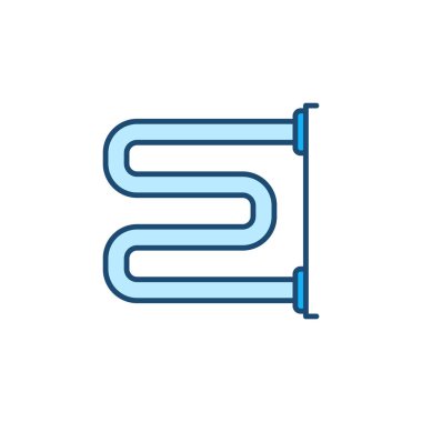 Isıtılmış Havlu Demiryolu vektör konsepti mavi modern simge