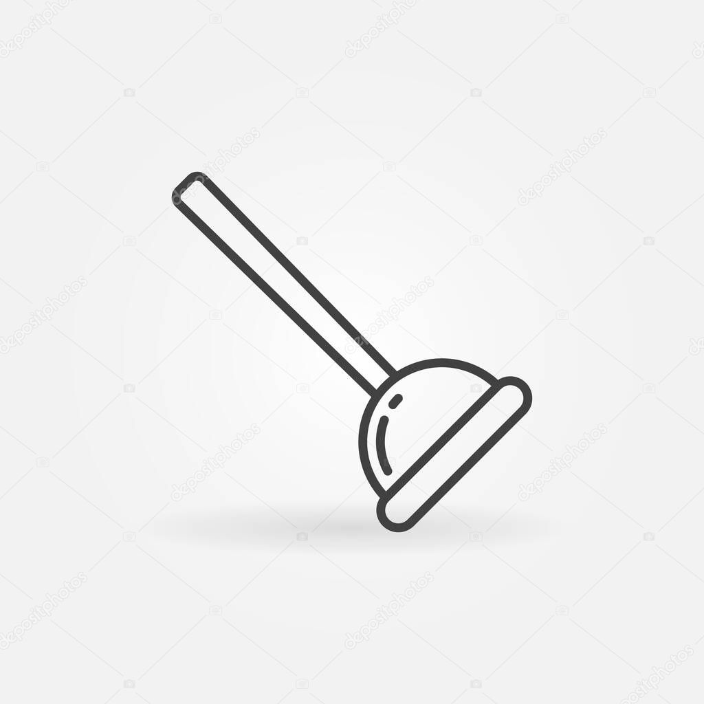 Plunger vector concept outline icon or symbol