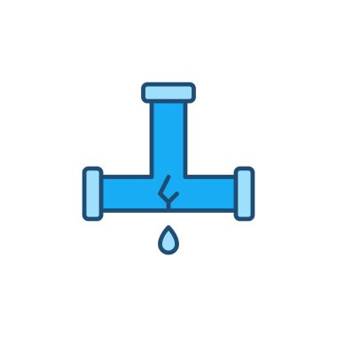 Sızdıran veya Kırık Boru Yönetmeni Tesisat renkli simge