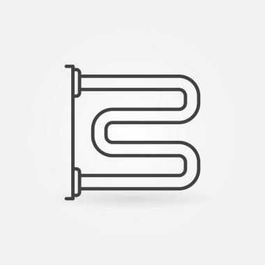 Heated Towel Rail outline vector concept icon