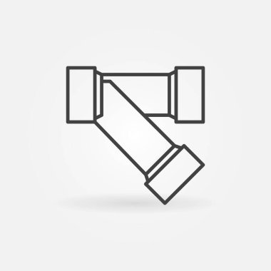 Su borusu Y Tipi çizgi vektör simgesi için hijyenik pirinç filtresiName