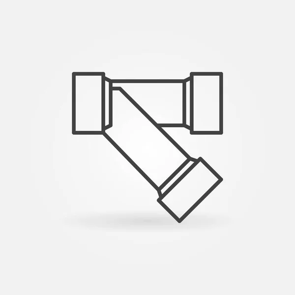 Sanitary Brass Filter for Water pipe Y Type line vector icon — ストックベクタ