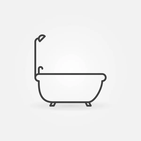 Bathtub vector concept minimal icon in outline style — Vetor de Stock