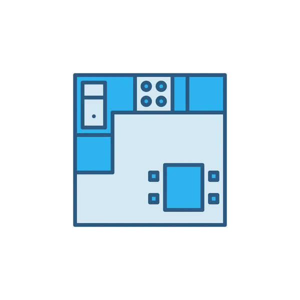 Kitchen Plan vector concept simple colored icon or sign — Διανυσματικό Αρχείο