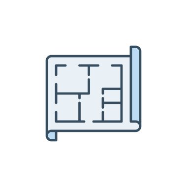 Document with House Plan vector concept blue icon