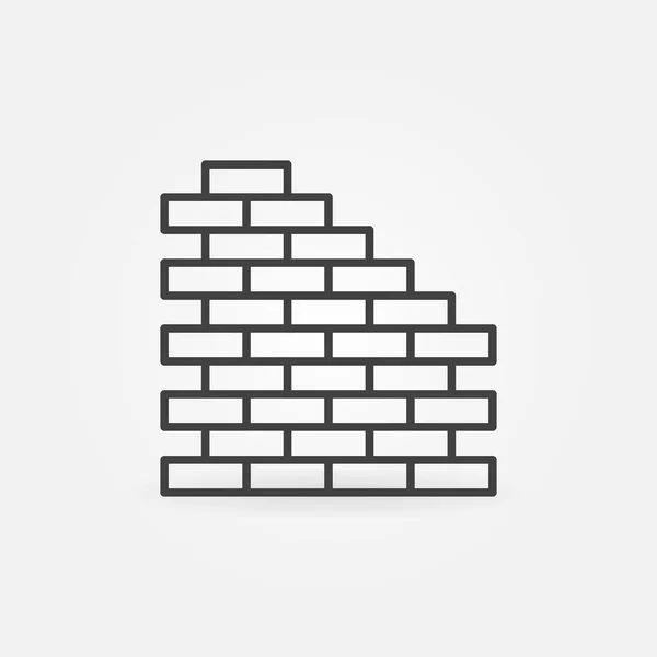 Brick Wall vector concept icon or sign in line style — Vetor de Stock