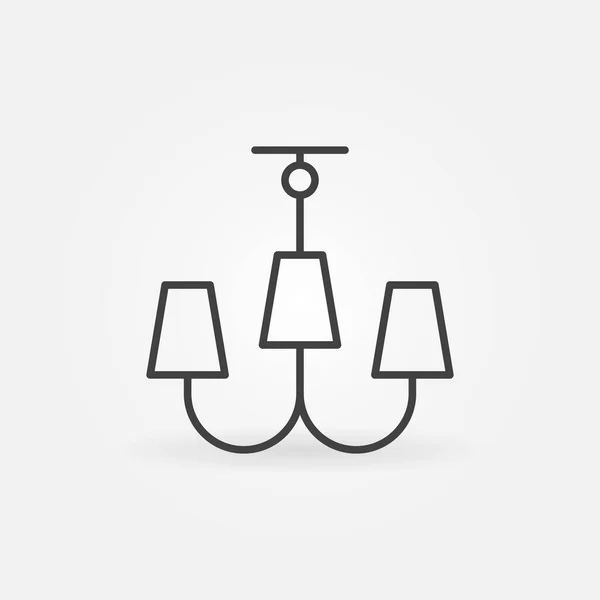 Chandelier linear vector concept icon or symbol — 스톡 벡터