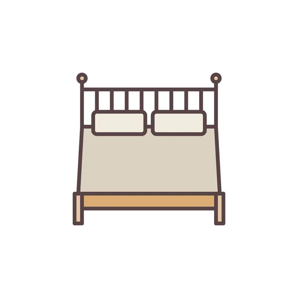 Double Bed concept modern colored vector icon — Vetor de Stock