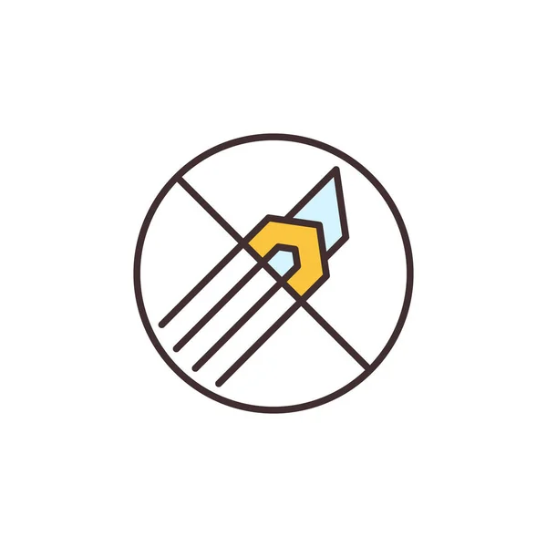 Do not use Cutter tool colored icon - Forbidden vector sign — ストックベクタ