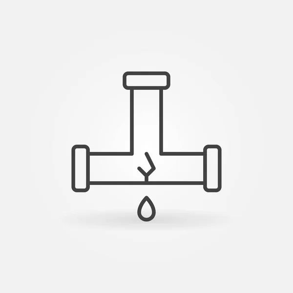 Leaking Water Pipe vector Plumbing concept line icon — Stock Vector