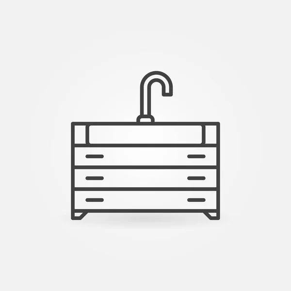 Vanity Unit with Sink outline vector concept icon — 스톡 벡터