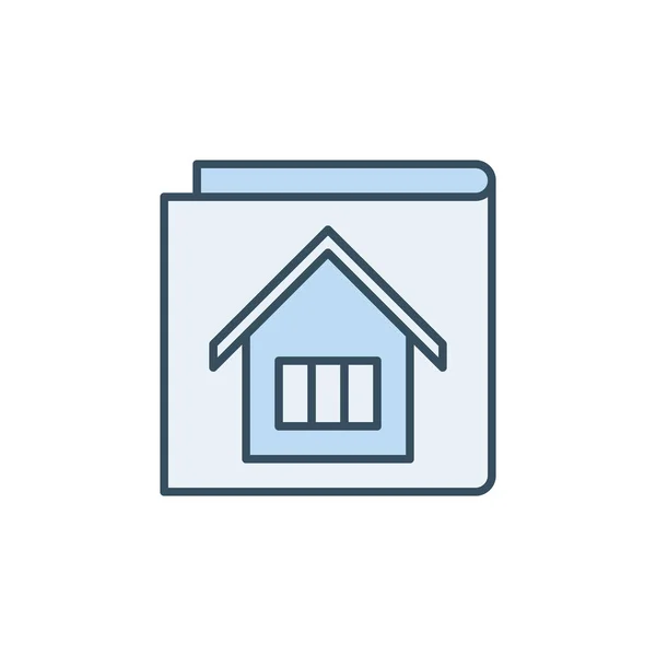 Vector House Documentos conceito ícone azul ou sinal — Vetor de Stock