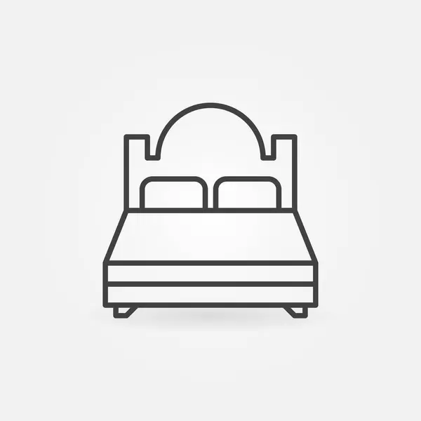 Double Bed vector thin line concept icon — 스톡 벡터