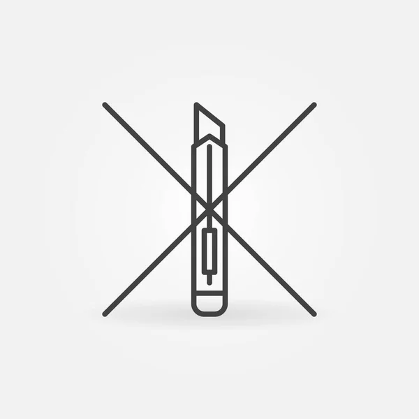 Не открывать иконкой вектора контура Канцелярского ножа — стоковый вектор