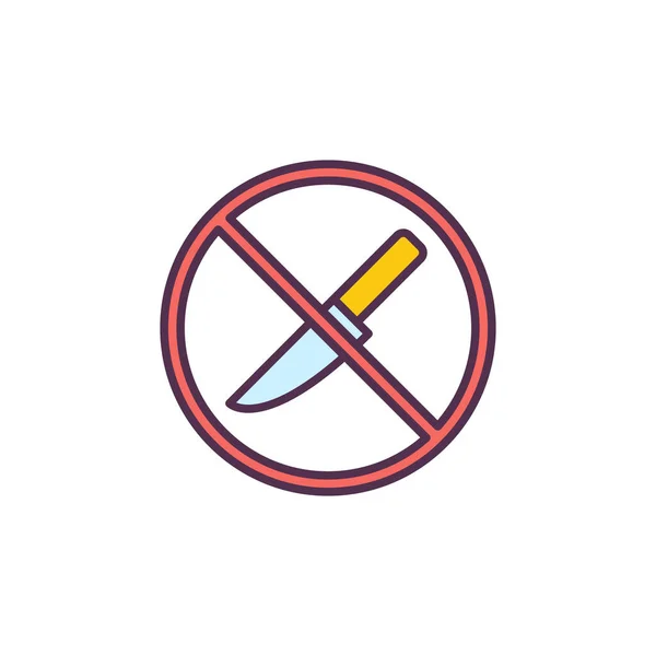 Öppna inte med Knife vektor koncept färgad ikon — Stock vektor